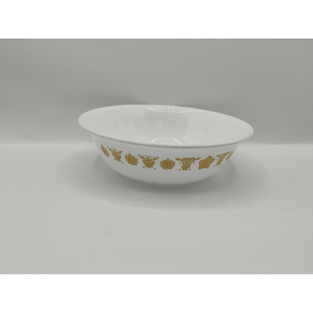 Corelle Cereal Bowl Unisex 6.25in White Good Butterfly Gold Vintage Vitrelle